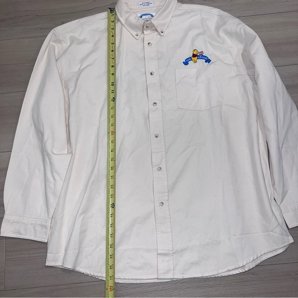 VINTAGE DISNEY WINNIE THE POOH Embroidered Button Down Shirt Large L Y2K Neutral - Picture 5 of 11